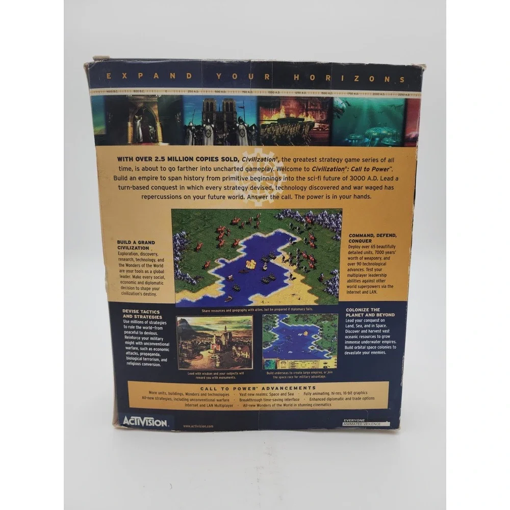 Activision Civilization Call To Power PC Game 1999 Big Box CD-ROM CIB Strategy